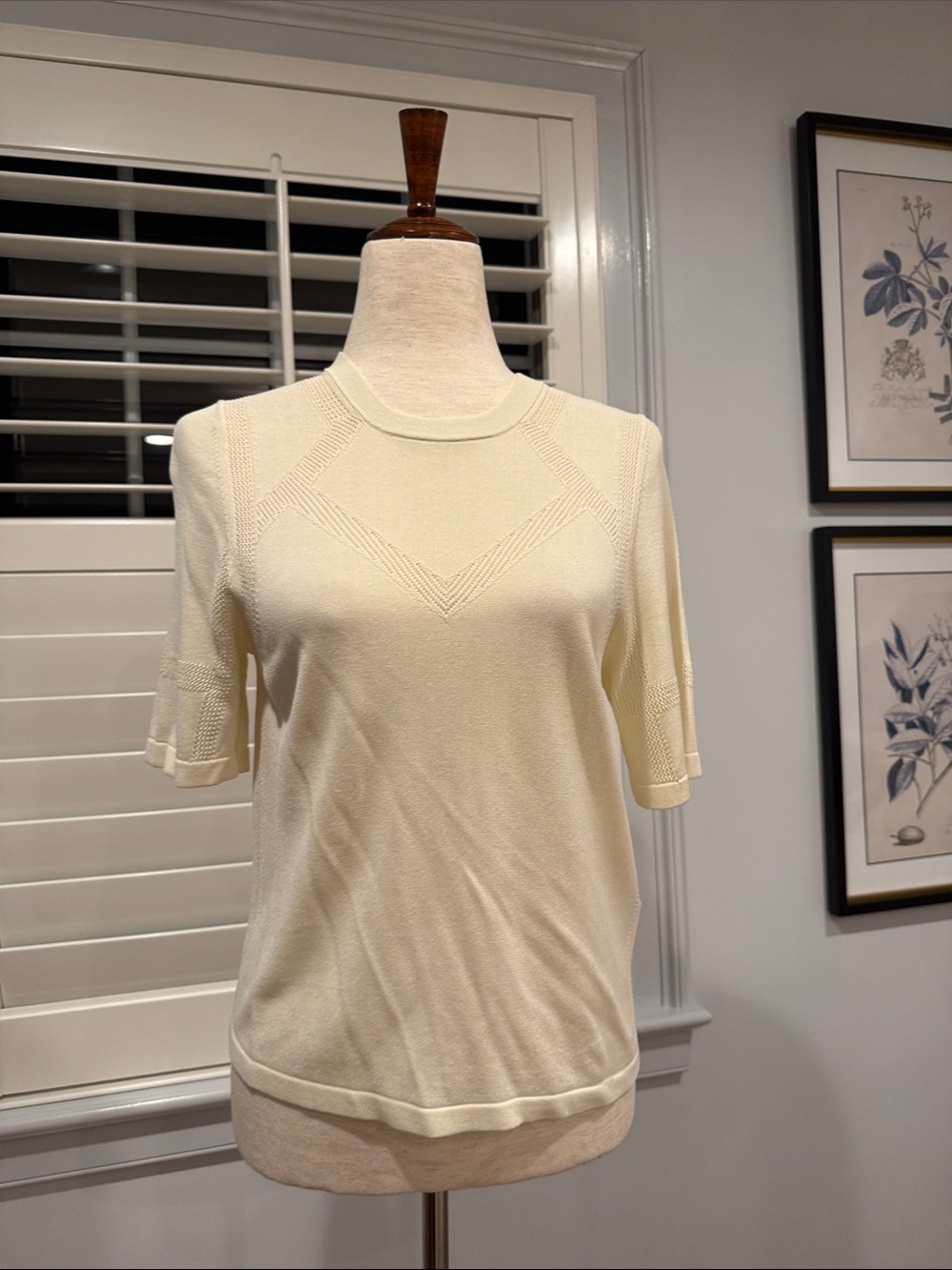 Women’s ba&sh cream Short-Sleeve Knit Top